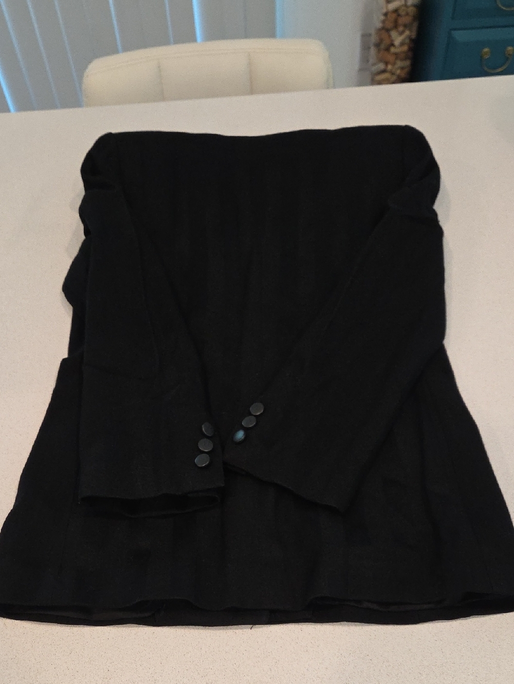 Vintage Striped Christian Dior Wool Black Tailored Blazer and Skirt Set Size 4! - Picture 6 of 16